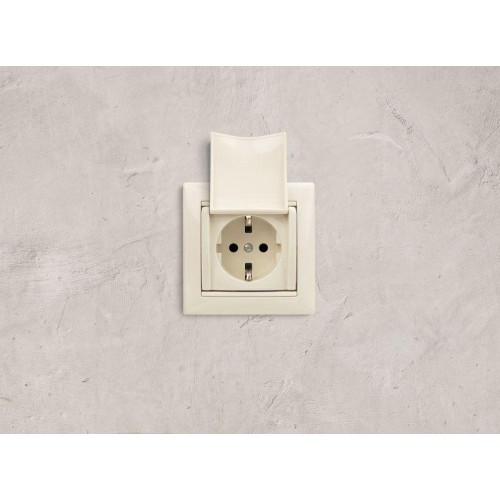 Розетка 1-м СП Valena 16А IP21 2P+E с заземл. защ. шторки с крышкой винты механизм сл. кость Leg 774