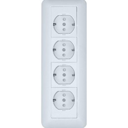 Розетка 4-м ОП Blanca / Прима 16А IP20 250В с заземл. защ. шторки с монтажн. пластиной (розн. упак.)