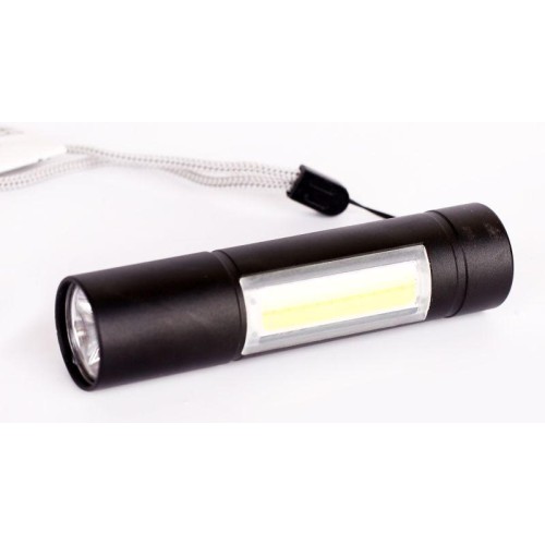 Фонарь аккумуляторный LED51523 2LED 3Вт 3 режима USB аккум. 4В черн. (бокс) Ultraflash 14662