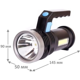 Фонарь аккумуляторный LED53765 2LED 3Вт 4 режима USB аккум. 4В черн. (бокс) Ultraflash 14665