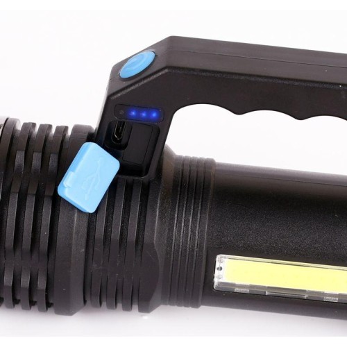 Фонарь аккумуляторный LED53765 2LED 3Вт 4 режима USB аккум. 4В черн. (бокс) Ultraflash 14665