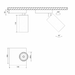 Крепление сменное М11 для светильников MINI VILLY настенное поворотн. накладное черн. SWG PRO 00-000