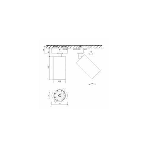 Крепление сменное М2 для светильников MINI VILLY трековое однофазное бел. SWG PRO 00-00004860