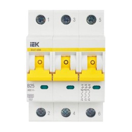 Выключатель автоматический модульный 3п B 25А 6кА ВА47-60M KARAT IEK MVA31-3-025-B
