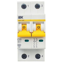 Выключатель автоматический модульный 2п C 20А 6кА ВА47-60M KARAT IEK MVA31-2-020-C