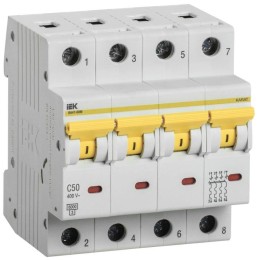 Выключатель автоматический модульный 4п C 50А 6кА ВА47-60M KARAT IEK MVA31-4-050-C