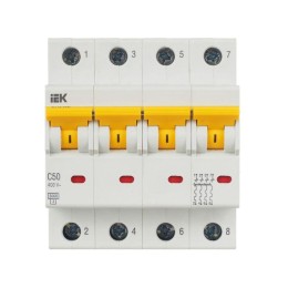 Выключатель автоматический модульный 4п C 50А 6кА ВА47-60M KARAT IEK MVA31-4-050-C