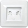 Розетка компьютерная 2-м Вега RJ45 кат.5E РК10-2-ВБ бел. IEK EKV25-K01-DM