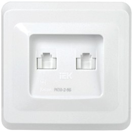 Розетка компьютерная 2-м Вега RJ45 кат.5E РК10-2-ВБ бел. IEK EKV25-K01-DM