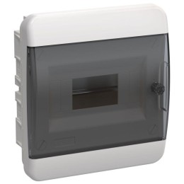 Корпус ЩРВ-П-8 TEKFOR IP41 черн. прозр. дверь пластик. IEK TF5-KP12-V-08-41-K01-K03