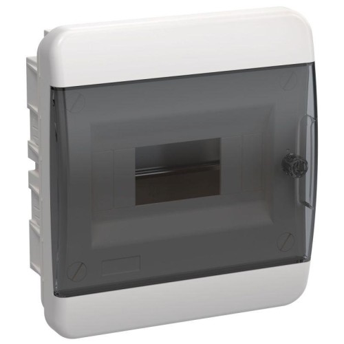 Корпус ЩРВ-П-8 TEKFOR IP41 черн. прозр. дверь пластик. IEK TF5-KP12-V-08-41-K01-K03