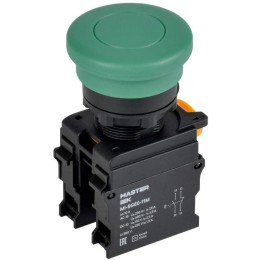 Кнопка "Грибок" d22мм 1НО+1НЗ MASTER с фиксацией зел. IEK MI-BG60-11M-3-21-K06