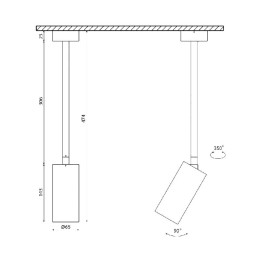 Крепление сменное М5 для светильников VILLY поворотн. накладное удлин. черн. SWG PRO 00-00003421