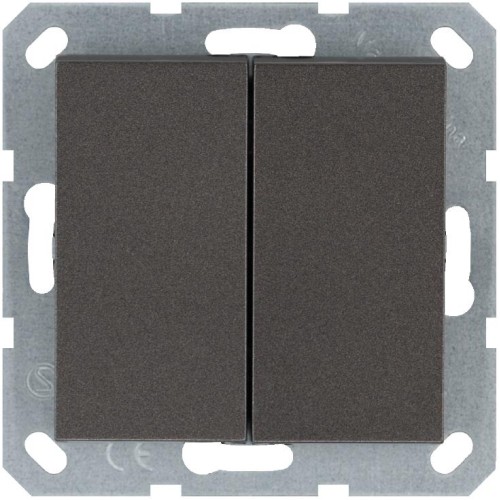 Кнопка 2-кл. 10А IP20 с переключающим контактом механизм мокко Jasmart G3020Z