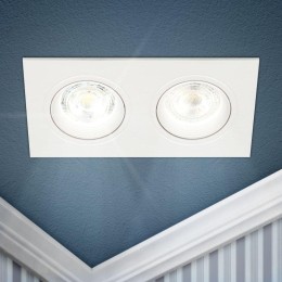 Светильник встраиваемый декоративный KL92-2 WH MR16/GU5.3 бел. пластик. Эра Б0054375