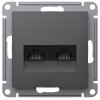 Розетка компьютерная 2-м AtlasDesign RJ45+RJ45 кат.5E механизм базальт SE ATN001485