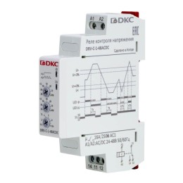 Реле контроля напряжения 1ф DRV конфигурация контакта 1CO 24-48В AC/DC DKC DRV-C-1-48ACDC
