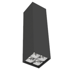 Светильник светодиодный DL-Box Reflect Multi 2х2 14Вт 4000К 80х80х300 накладной кососвет RAL9005 чер
