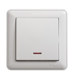 Выключатель 1-кл. СП W59 16А IP20 с подсветкой в сборе бел. SchE VS116-153-18