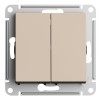 Выключатель 2-кл. AtlasDesign (сх. 2) 10А с самовозвратом механизм песочн. SE ATN001217