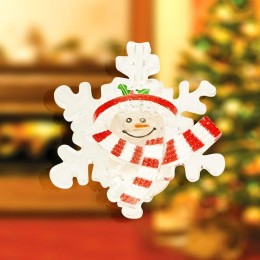 Фигура светодиодная "Снеговик на снежинке" 80х90х15мм 1LED RGB 0.1Вт 4.5В IP20 на присоске элементы