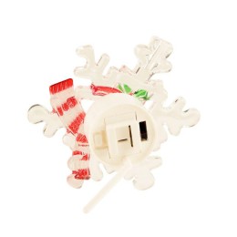 Фигура светодиодная "Снеговик на снежинке" 80х90х15мм 1LED RGB 0.1Вт 4.5В IP20 на присоске элементы