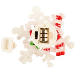 Фигура светодиодная "Снеговик на снежинке" 80х90х15мм 1LED RGB 0.1Вт 4.5В IP20 на присоске элементы