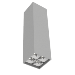 Светильник светодиодный DL-Box Reflect Multi 2х2 14Вт 4000К 80х80х300 накладной кососвет RAL7045 сер