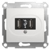 Розетка USB 1-м СП Glossa механизм бел. SchE GSL000132
