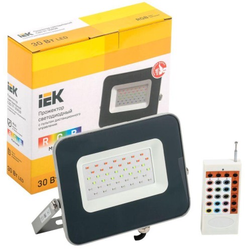 Прожектор светодиодный СДО 07-30RGB multicolor IP65 сер. IEK LPDO7RGB-01-30-K03