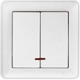 Выключатель 2-кл. СП W59 16А IP20 с подсветкой в сборе бел. SchE VS516-251-18