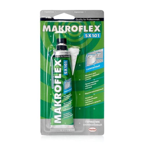 Герметик санитарный силиконовый SX101 (70мл) бел. MAKROFLEX Б0026311