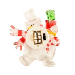 Фигура светодиодная "Снеговик с подарком" 75х90х10мм 1LED RGB 0.1Вт 4.5В IP20 на присоске элементы п