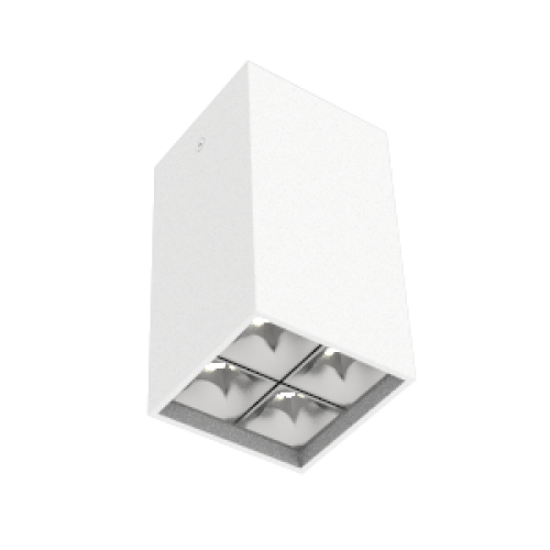 Светильник светодиодный DL-Box Reflect Multi 2х2 10Вт 3000К 80х80х150 накладной 24град. RAL9003 бел.