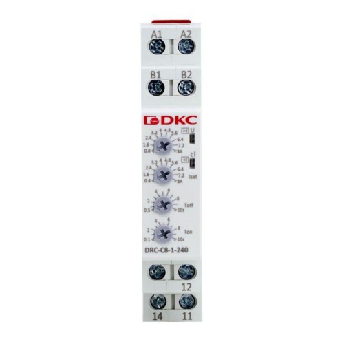 Реле контроля тока тип DRC 0.8-8А конфигурация контакта 1CO 24-240 AC/DC DKC DRC-C8-1-240