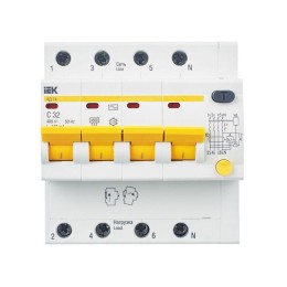 Выключатель автоматический дифференциального тока 4п C 32А 100мА тип AC 4.5кА АД-14 KARAT IEK MAD10-