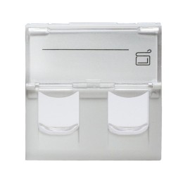 Панель лицевая 2 порта 45х45 Keystone шторки откидное маркиров. окно (DIY) SUPRLAN 10-0302-1