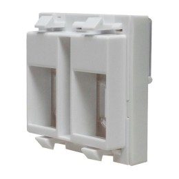 Панель лицевая 2 порта 45х45 Keystone шторки откидное маркиров. окно (DIY) SUPRLAN 10-0302-1