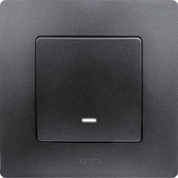 Выключатель 1-кл. СП Etika 10А IP20 250В 10AX с подсветкой/индикацией авт. зажимы механизм антрацит