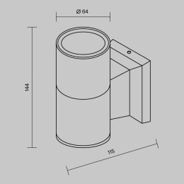 Светильник Bowery 1х50Вт GU10 IP54 бра настен. Maytoni O574WL-01W