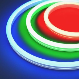 Лента светодиодная MOONLIGHT-SIDE-B84-12x24mm 24V RGB 12Вт/м IP68 wire x2 прямой вывод кабеля гермет