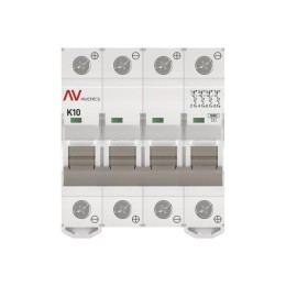 Выключатель автоматический модульный 4п K 10А 10кА AV-10 DC AVERES EKF mcb10-DC-4-10K-av