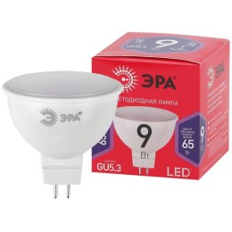 Лампа светодиодная RED LINE LED MR16-9W-865-GU5.3 R 9Вт MR16 софит 6500К холод. бел. GU5.3 Эра Б0045