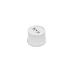 Розетка компьютерная 2-м ОП Лизетта RJ45 10А IP20 ретро кат.5E ABS-пластик бел. Bironi B1-302-21