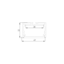 Профиль алюминиевый LS.4932-R подвесной/накладной DesignLed 00-00010367
