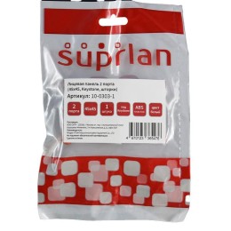Панель лицевая 2 порта 45х45 Keystone шторки (DIY) SUPRLAN 10-0303-1