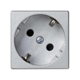 Розетка Simon Connect 16А 250В 2P+E с заземл. Schuko 45х45мм модуль К45 винтов. клеммы механизм алюм