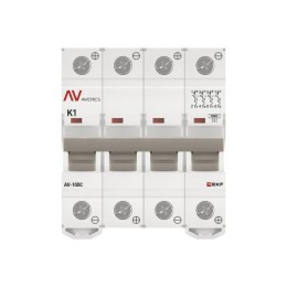 Выключатель автоматический модульный 4п K 1А 10кА AV-10 DC AVERES EKF mcb10-DC-4-01K-av