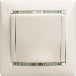 Розетка 1-м СП Valena 16А IP21 2P+E с заземл. защ. шторки с крышкой винты механизм бел. Leg 774422