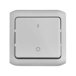 Выключатель 1-кл. 2п ОП Quteo 10А IP44 250В 10AX сер. Leg 782339